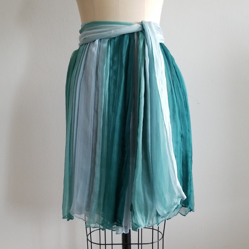 Calypso green silk wrap skirt